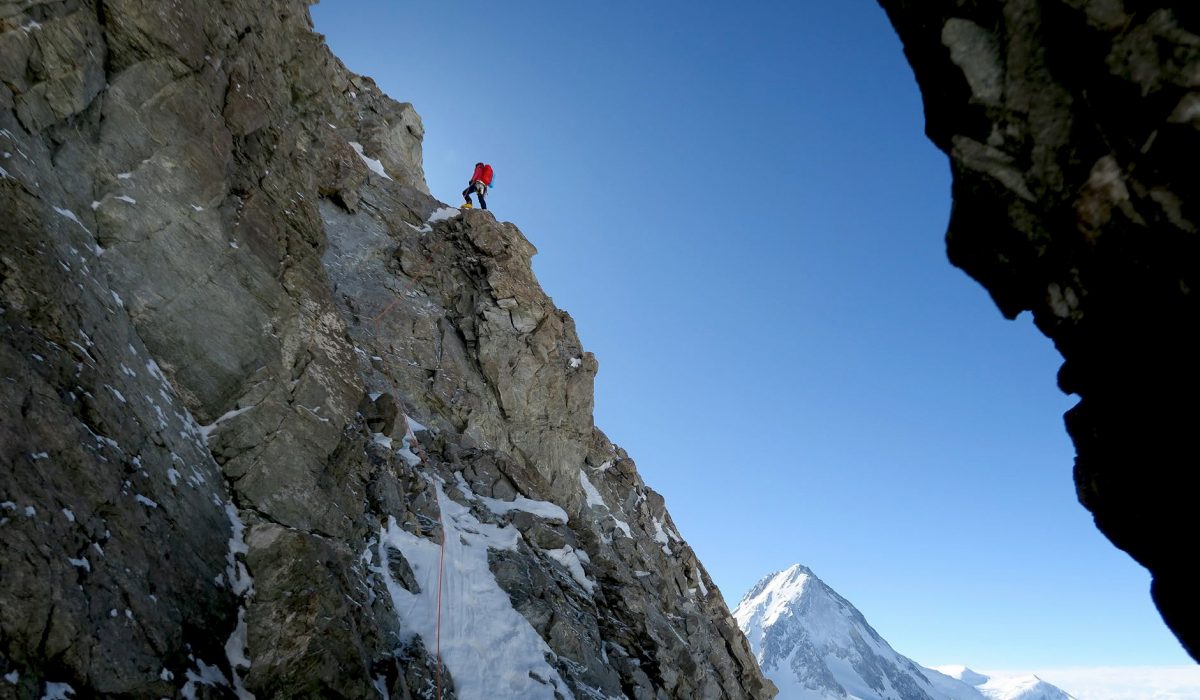 On the edge Livingstone leads off on the west ridge of Gasherbrum III Ales Cesen
